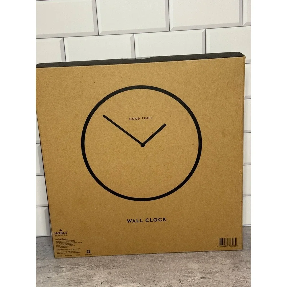 Noble‎ Supply Co Wall Clock Wood Grain Face Black Frame Bell & Curfew Good Times
